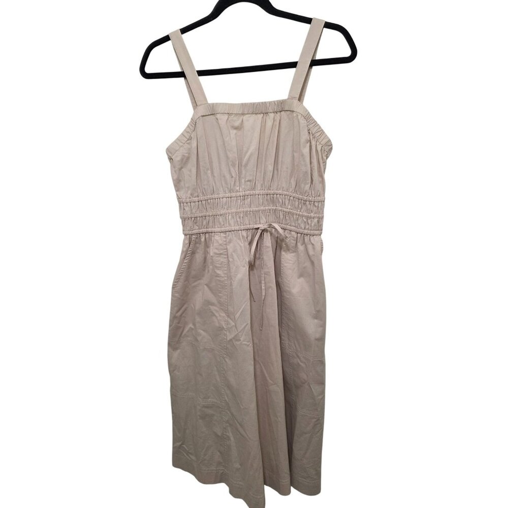 Universal Thread Women's Beige Sleeveless Midi Dress Adjustable Straps & Smocked